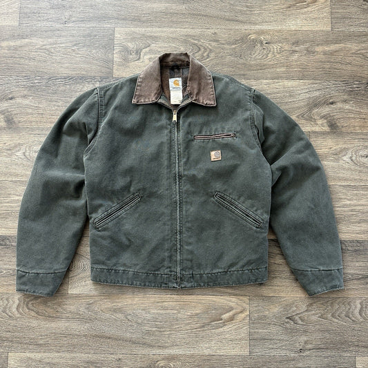 Carhartt J97 MOS Detroit Jacket Medium Moss Green Blanket Lined Duck Vintage