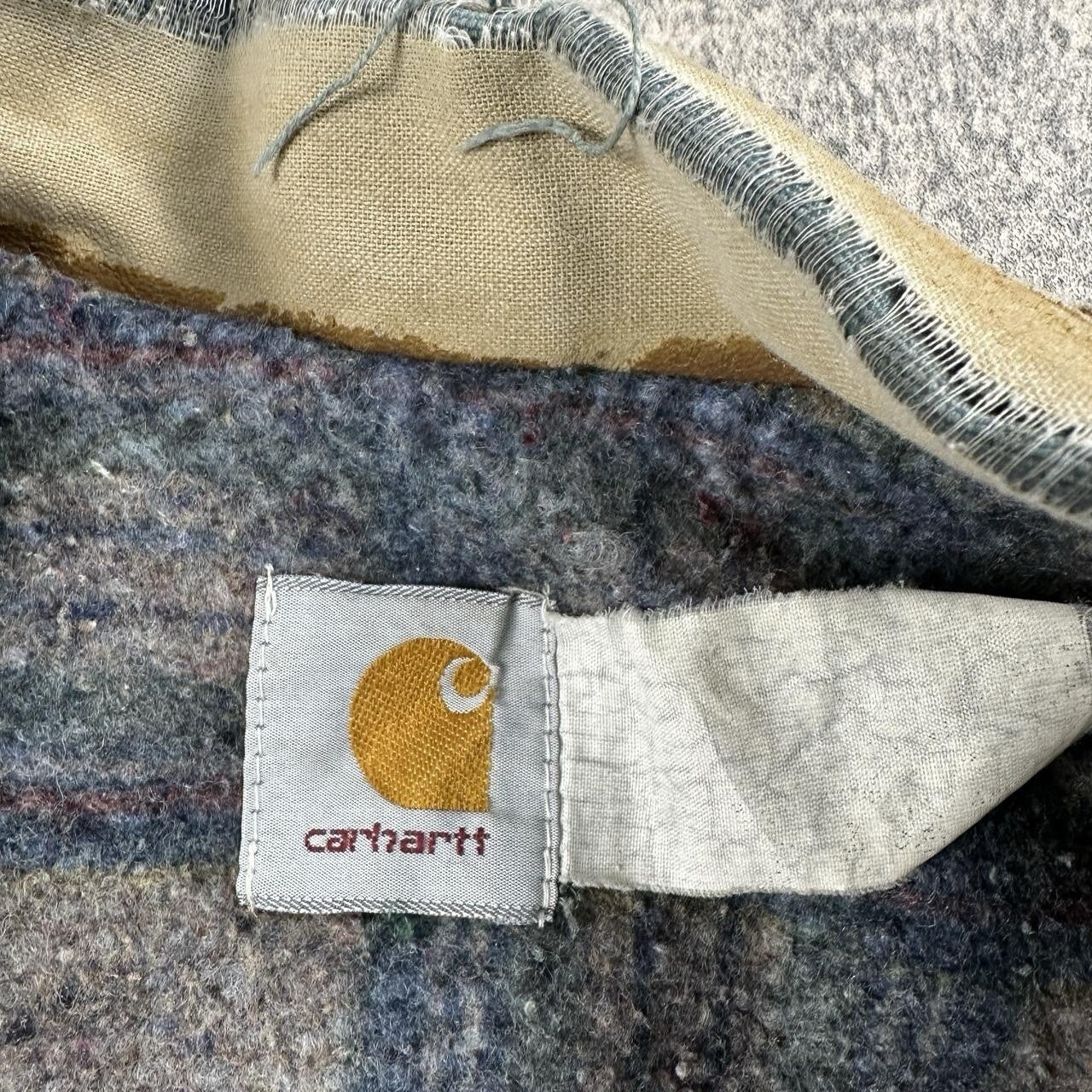 Vintage 90s Carhartt Green Detroit Jacket Blanket Lined Sz L