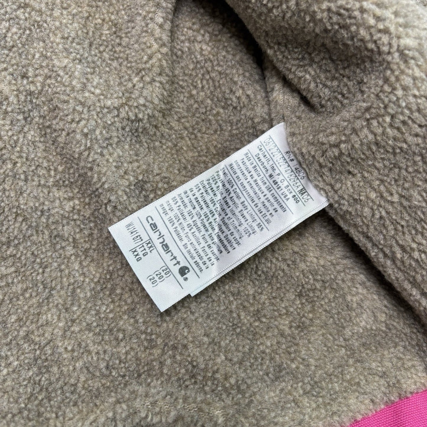 Vintage Carhartt Jacket XXL Pink WJ141 Duck Canvas Quilted Hooded Sherpa Lined