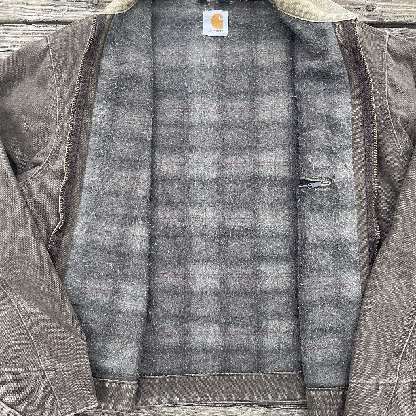 vintage carhartt j97 tmb sandstone detroit jacket in timber size large