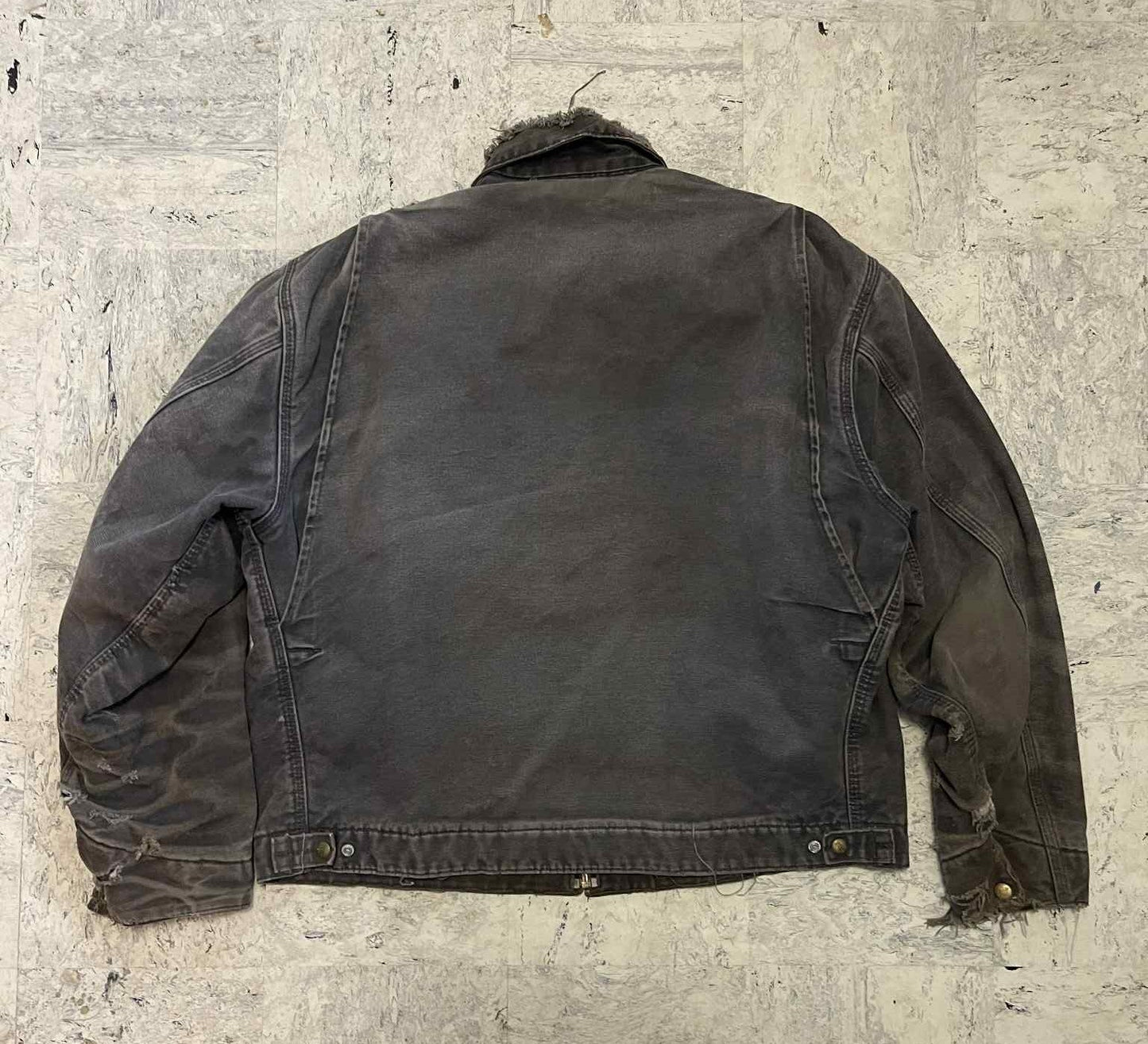 Vintage Carhartt Grey Distressed Detroit Jacket J97 PTL Size XL Blanket Lined