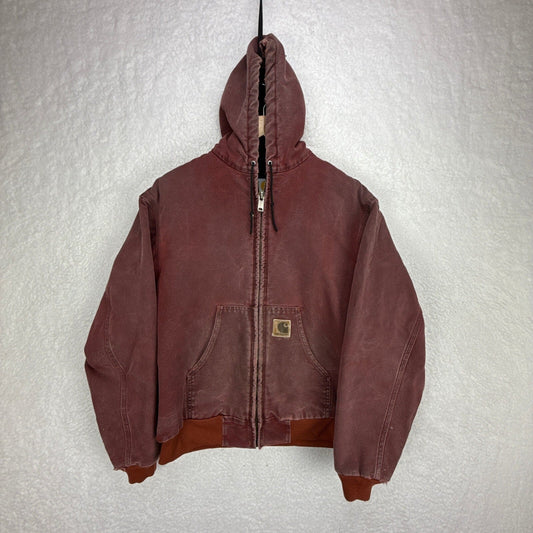 Carhartt Active Jacket Quilt Lined Mens Large J68 BRK Brick Red