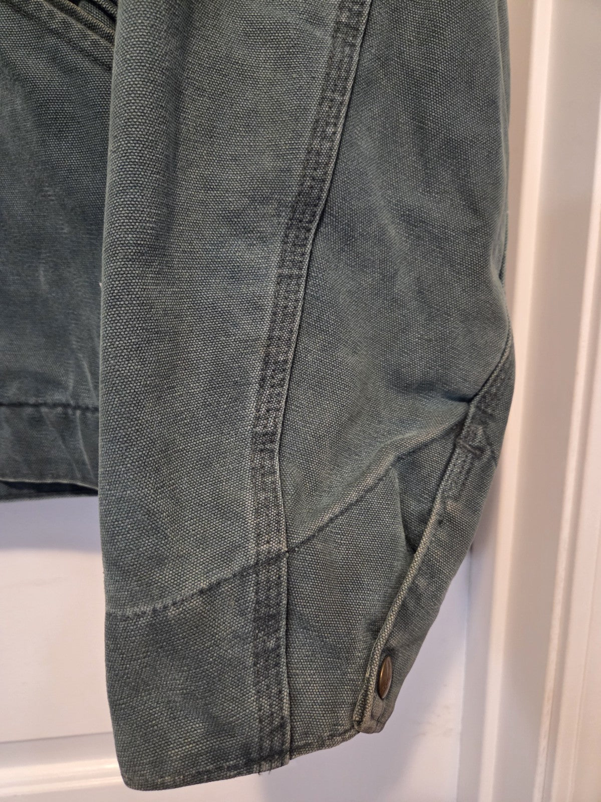 Vintage Carhartt Detroit Jacket J43 HTG Mens L Green Plaid Lined Y2K