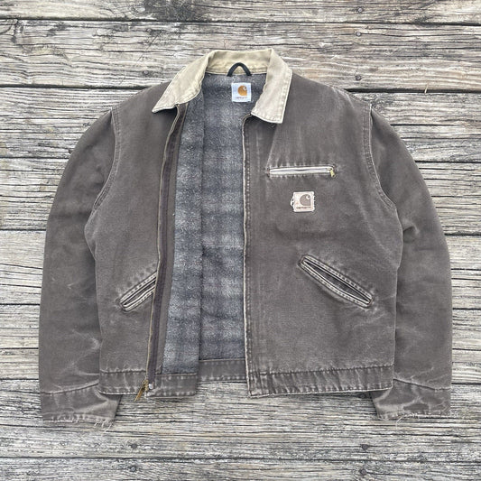 vintage carhartt j97 tmb sandstone detroit jacket in timber size large