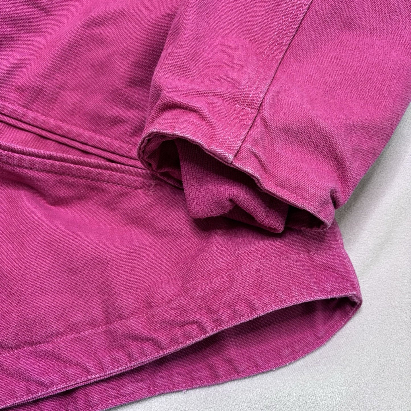 Vintage Carhartt Jacket XXL Pink WJ141 Duck Canvas Quilted Hooded Sherpa Lined