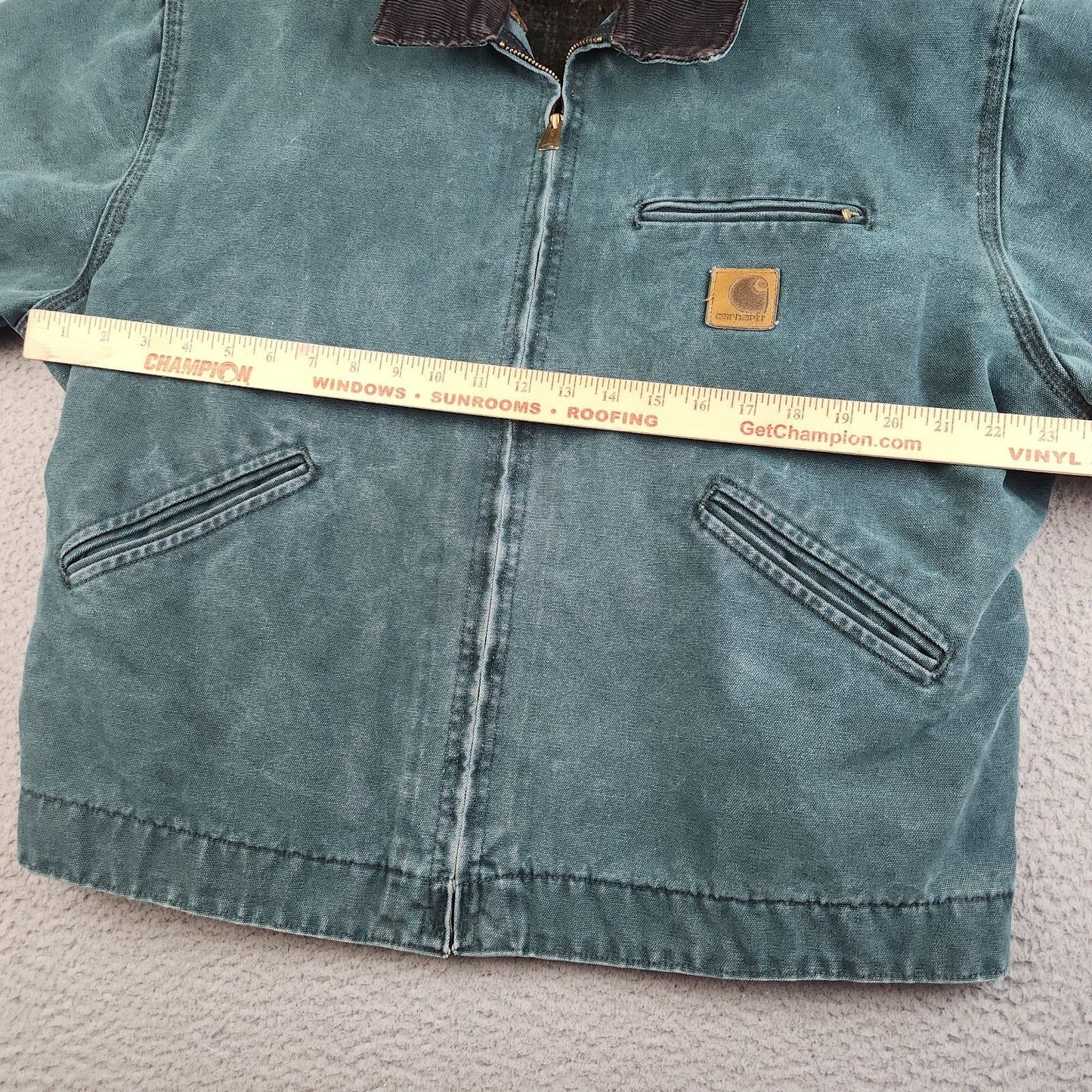 VTG Carhartt Detroit Jacket J43 HTG Hunter Green Large Regular USA Union 1998