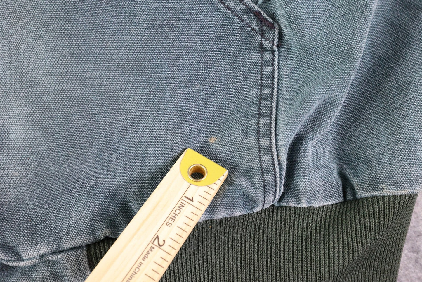Vintage Carhartt Jacket Mens Large Blue Hooded Workwear Faded Distressed Chore