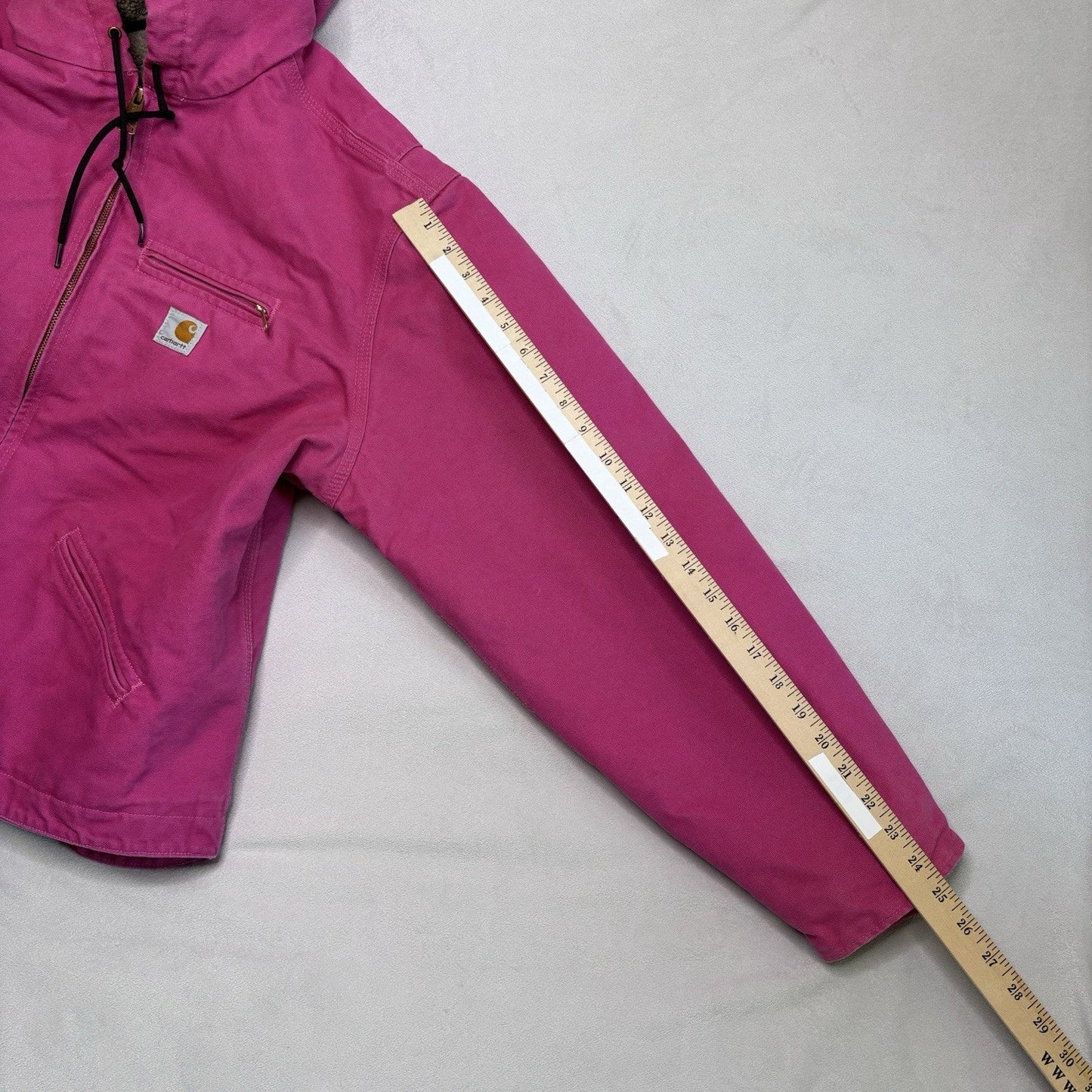Vintage Carhartt Jacket XXL Pink WJ141 Duck Canvas Quilted Hooded Sherpa Lined