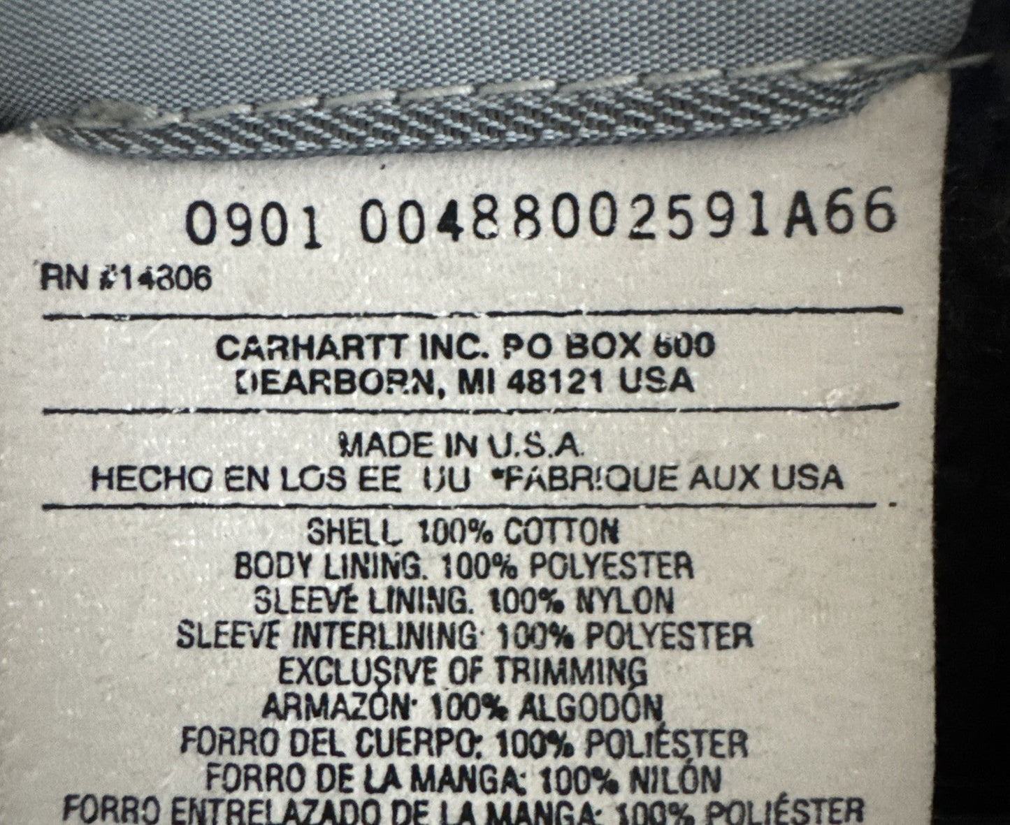VTG Carhartt Detroit Duck Jacket MEDIUM Petrol Faded Blue J97 PTL Blanket Lined