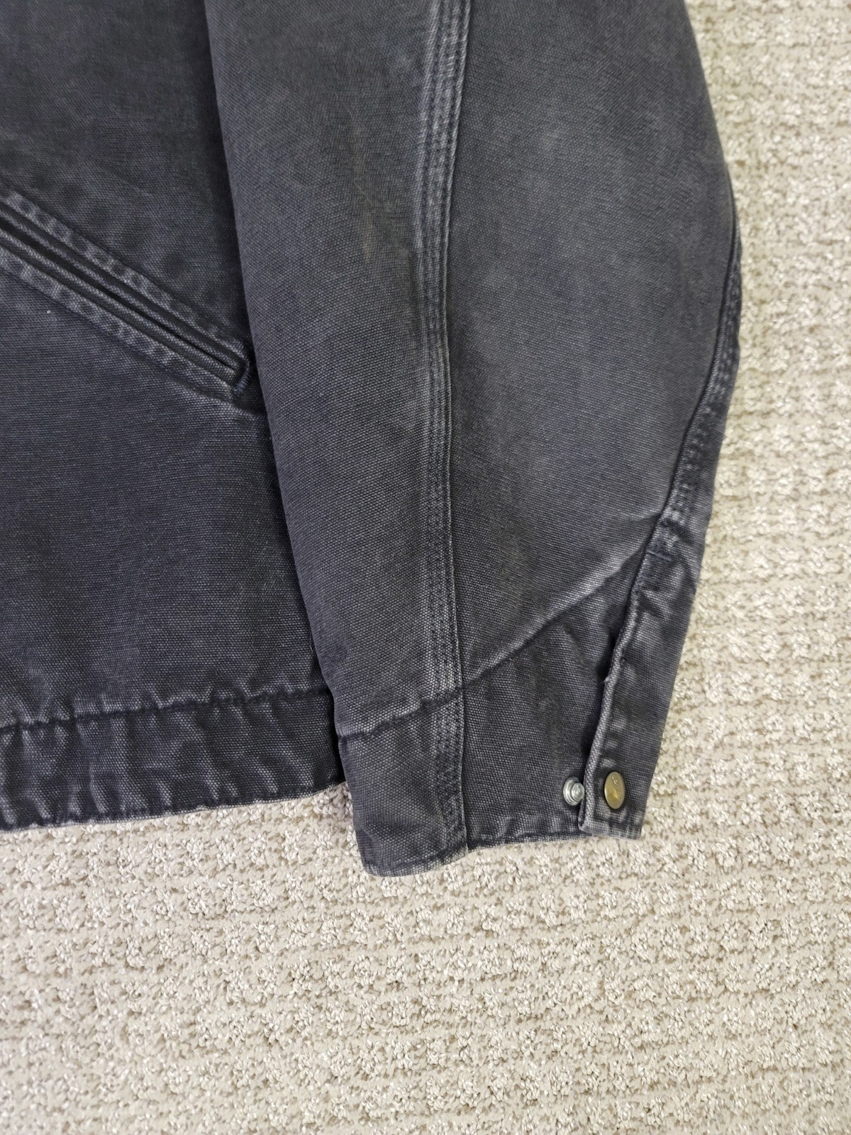 Vintage Carhartt J43 ONX Onyx Black Sandstone Detroit Jacket sz XL Blanket Lined
