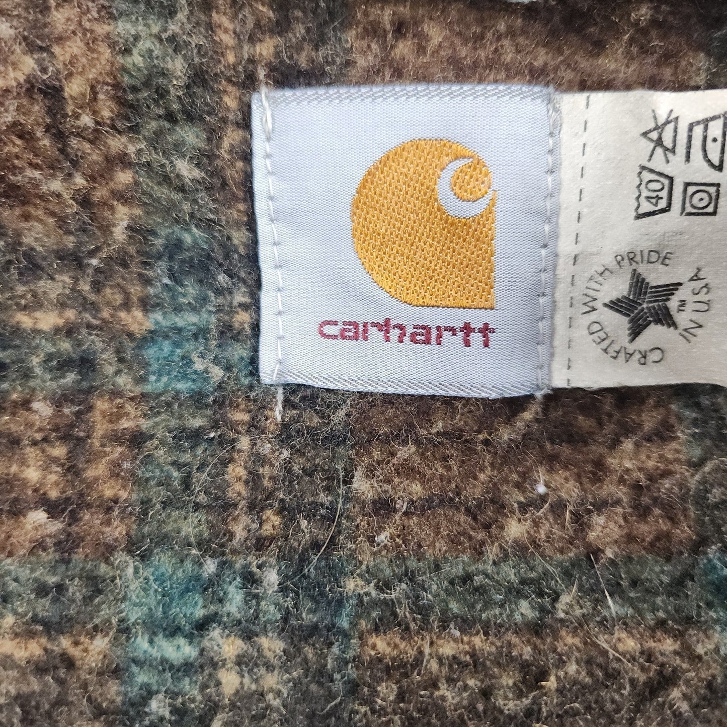 VTG Carhartt Detroit Jacket J43 HTG Hunter Green Large Regular USA Union 1998