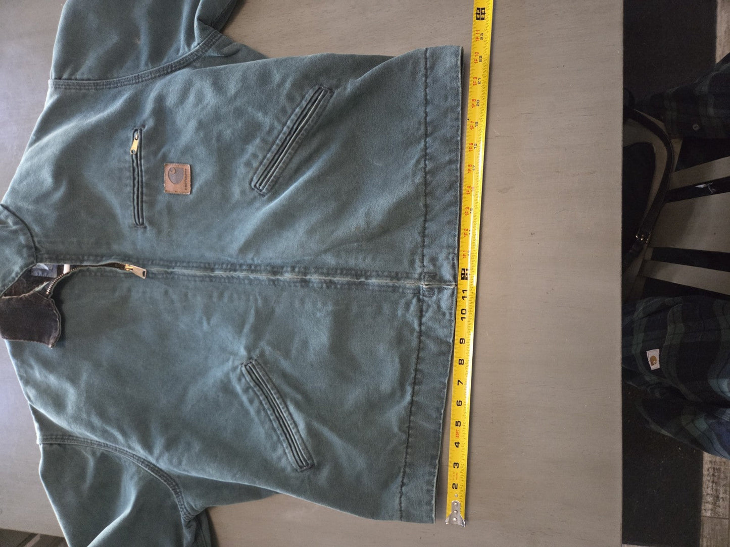 Vintage Carhartt Detroit Jacket J43 HTG Mens L Green Plaid Lined Y2K