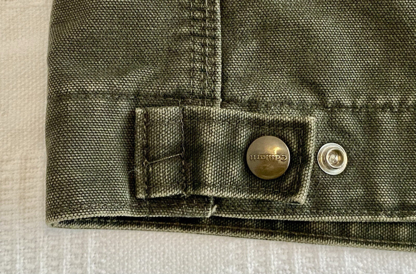 VTG Carhartt Detroit Blanket-Lined Jacket # J97 MOS Moss Green, Men’s Size XL.