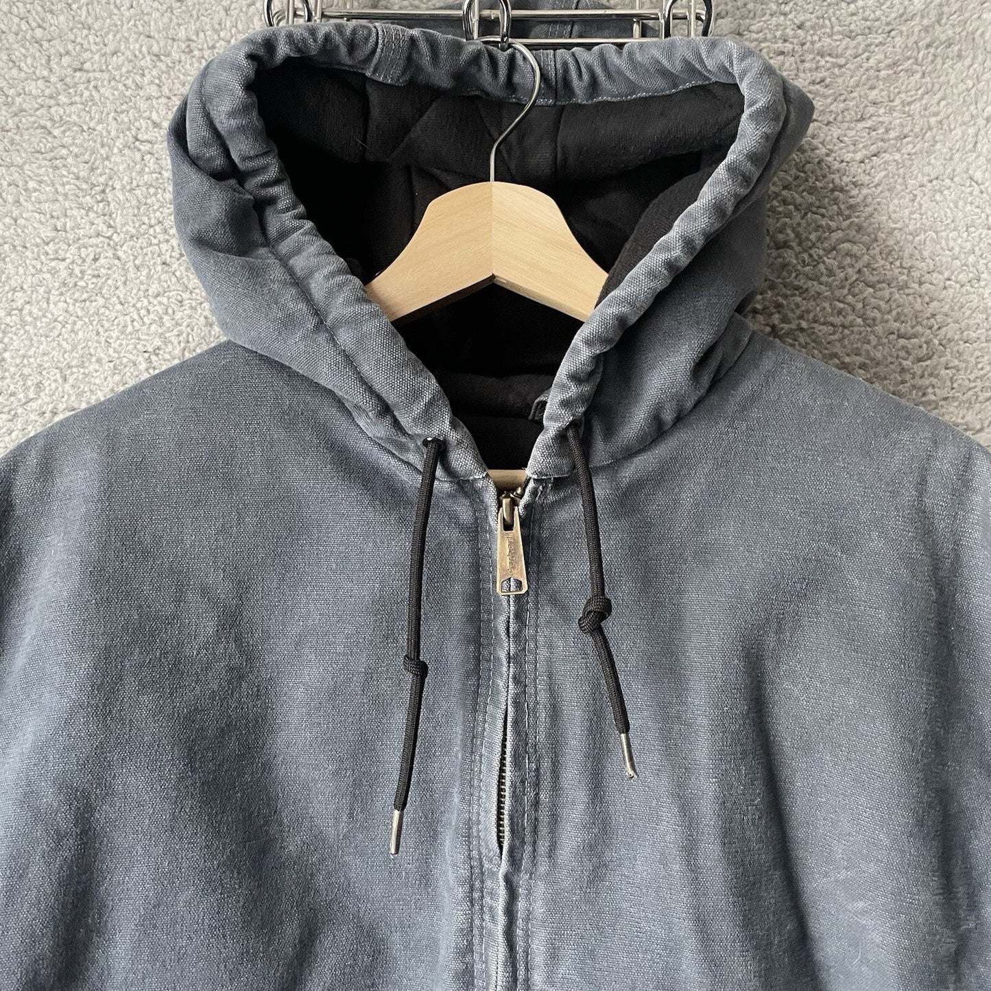 Carhartt Jacket Quilt Lined Womens Large WJ130 STM Gray Black 14086