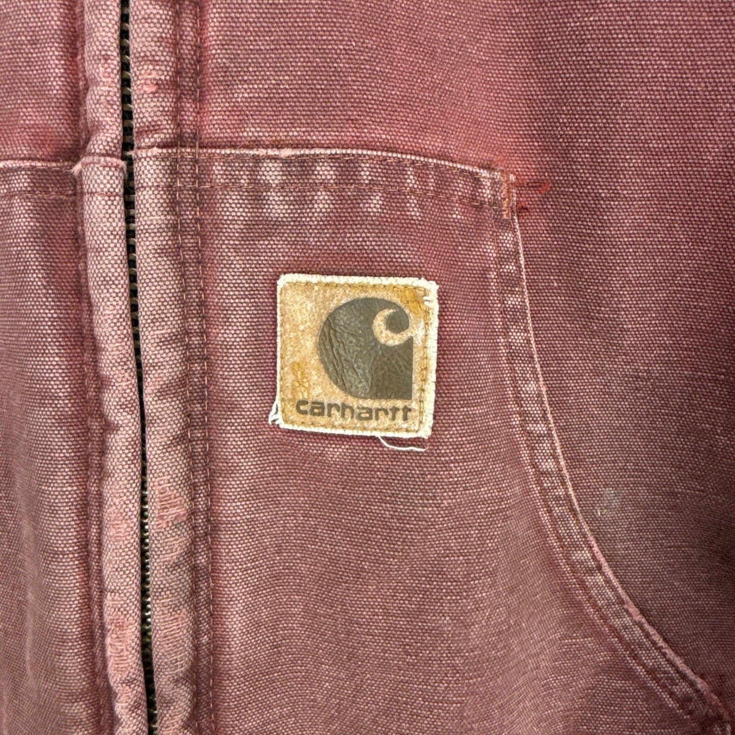 Carhartt Active Jacket Quilt Lined Mens Large J68 BRK Brick Red