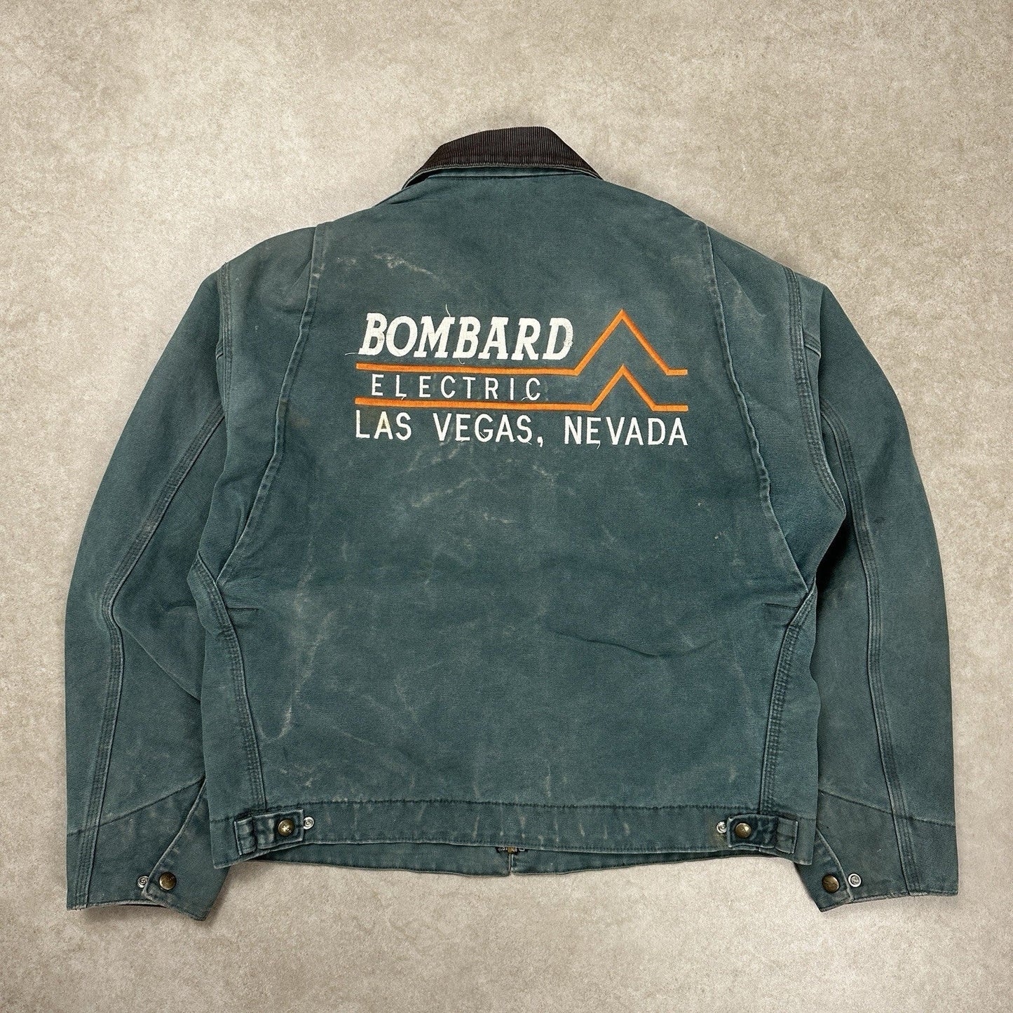 90s large Carhartt Detroit Jacket RARE J43 HTG Hunter Green Plaid Lined