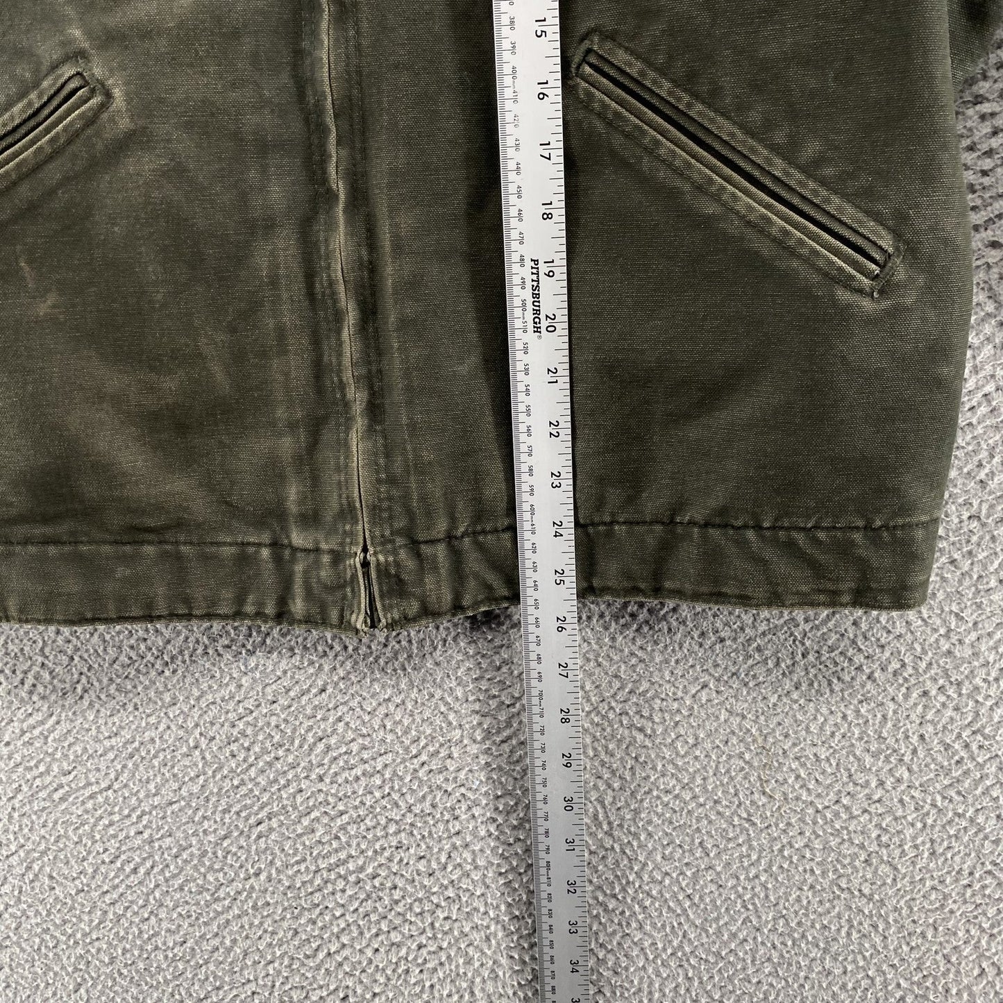 VINTAGE Carhartt Jacket Mens Large Green Detroit J97 MOS Blanket Duck Canvas 90s