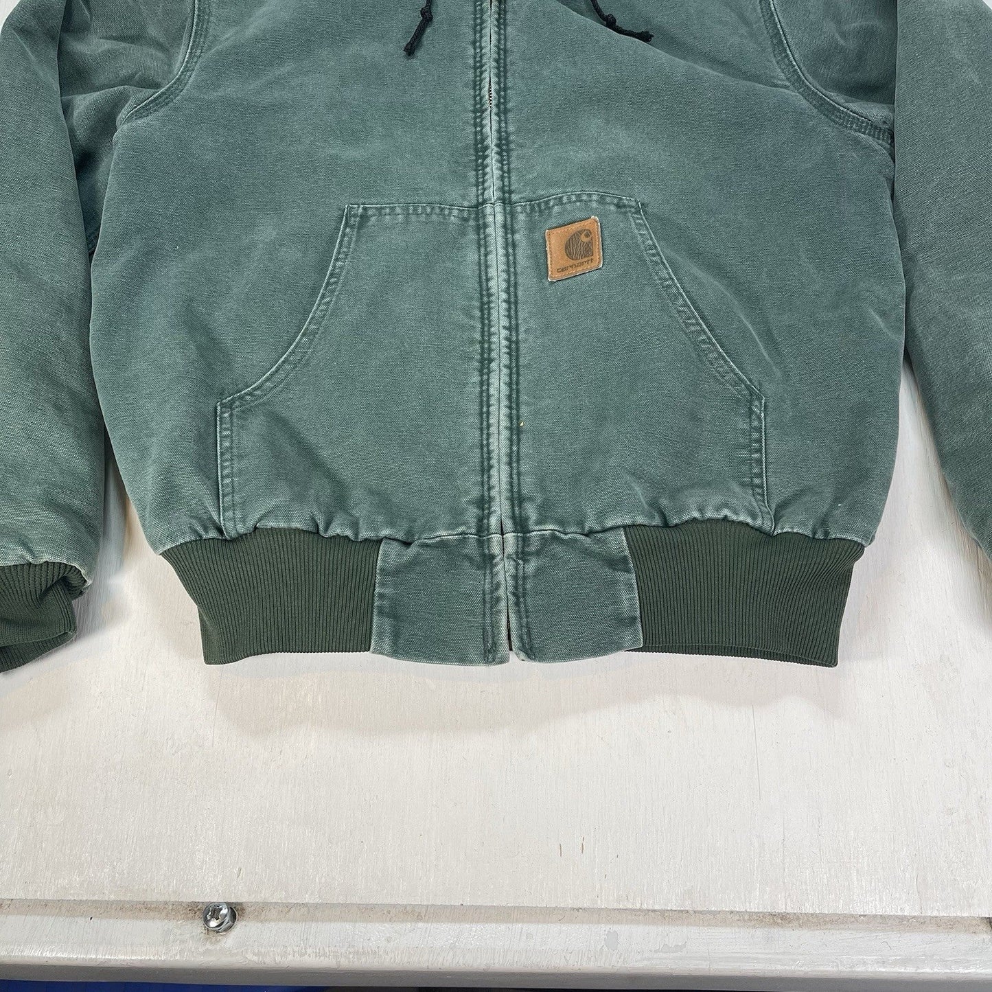 Vintage 90s Carhartt JQ294 Jacket Mens Medium Aspen Green Quilt Lining 1996 USA