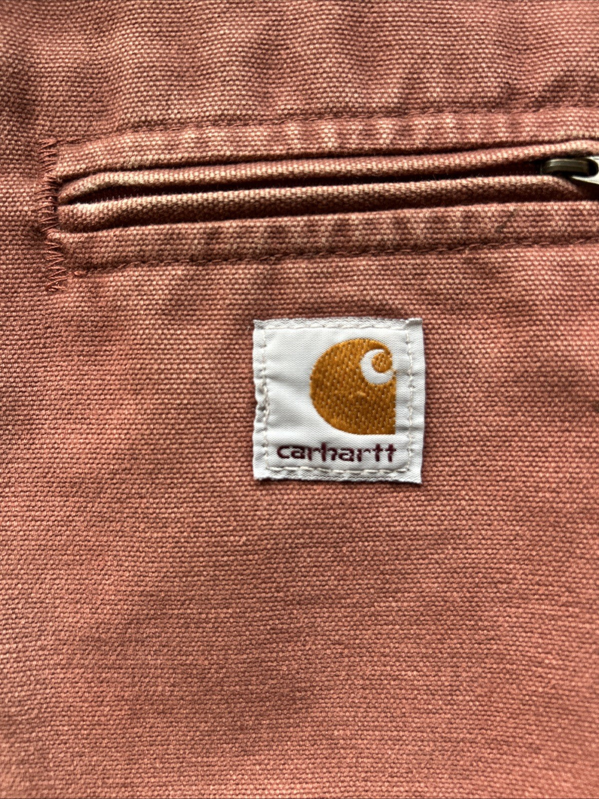 Vintage Carhartt WJ141 VRS rust red Jacket Sherpa Lined Hooded Womens Small RARE