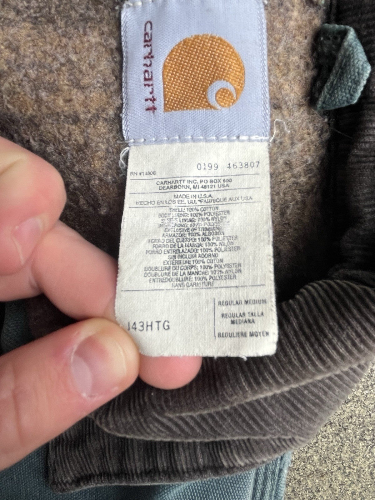 Carhartt J43 HTG size MEDIUM detroit jacket vintage 1999
