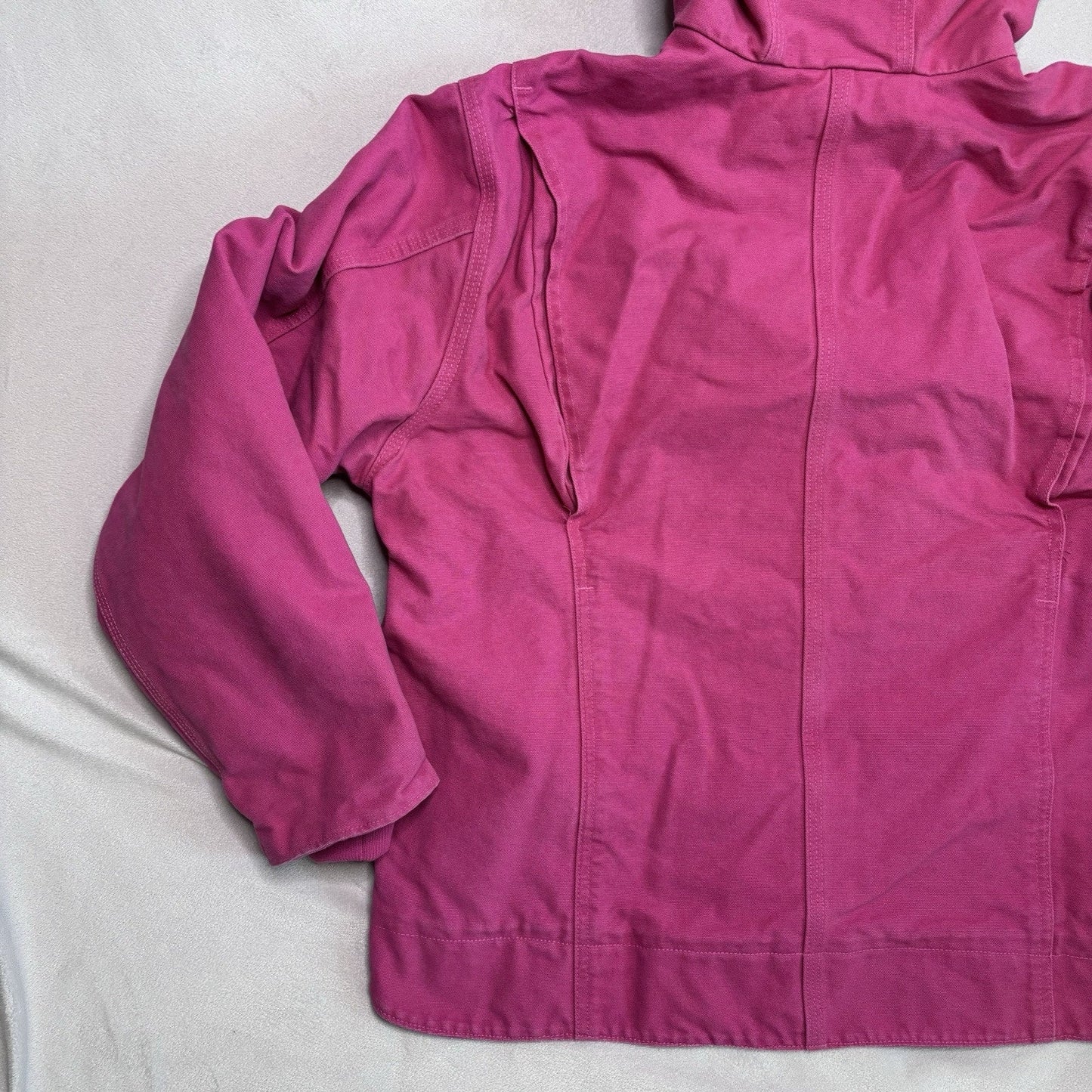 Vintage Carhartt Jacket XXL Pink WJ141 Duck Canvas Quilted Hooded Sherpa Lined