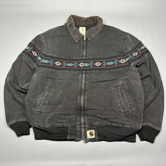 Vintage 1999 Southwestern Aztec Print Santa Fe Carhartt Jacket 2XL Fits XL