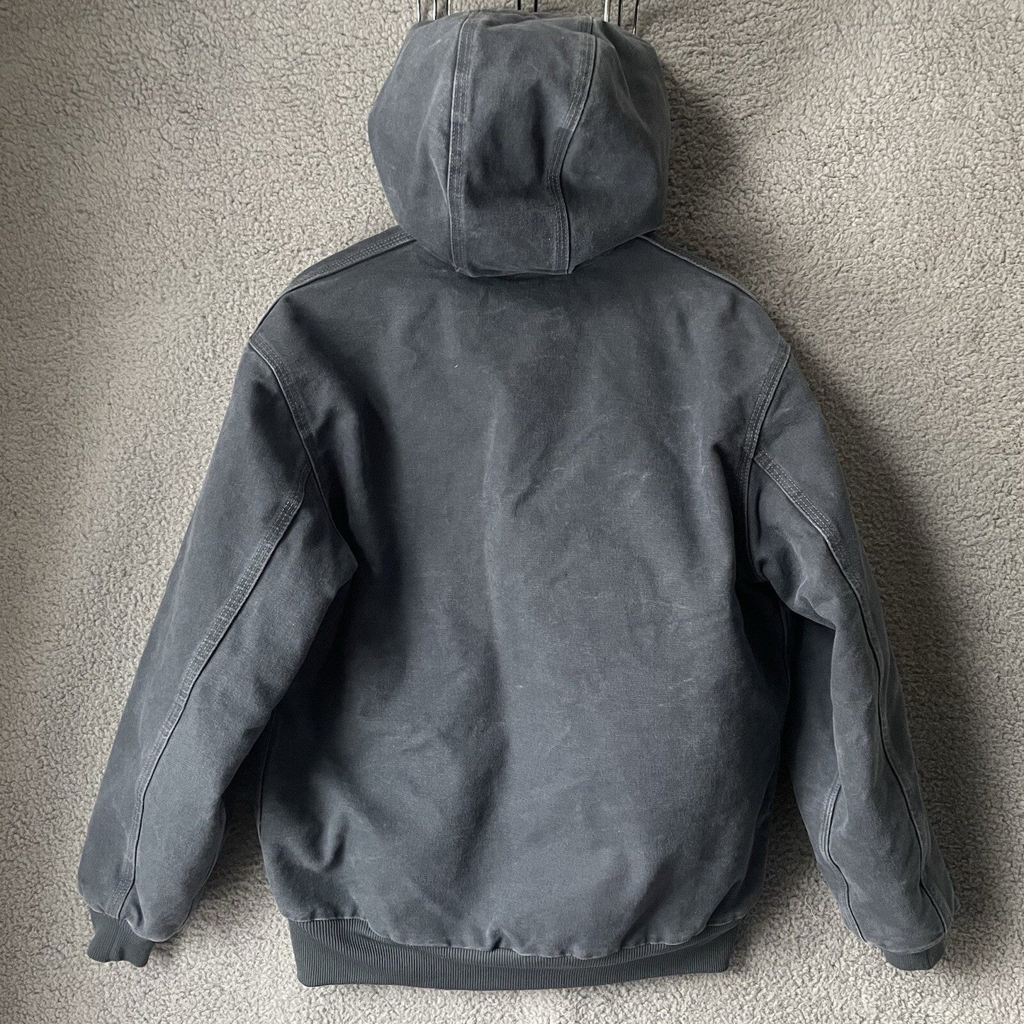 Carhartt Jacket Quilt Lined Womens Large WJ130 STM Gray Black 14086