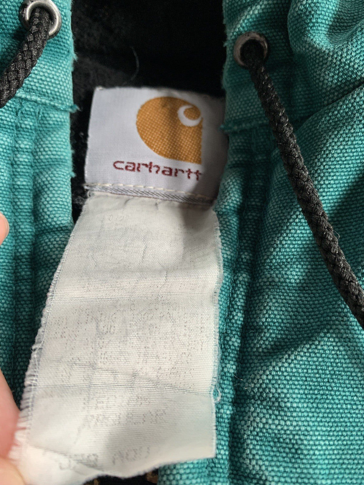 Vintage Carhartt Aztec Santa Fe Style Hooded Jacket Teal Aqua Medium J79 AQU
