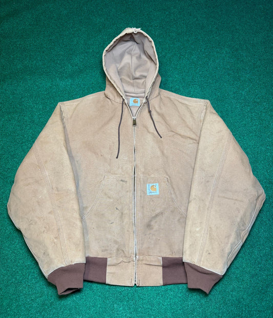 ICONIC 90s Carhartt zip up Coat Jacket Hooded XL workman carpenter hypebeast