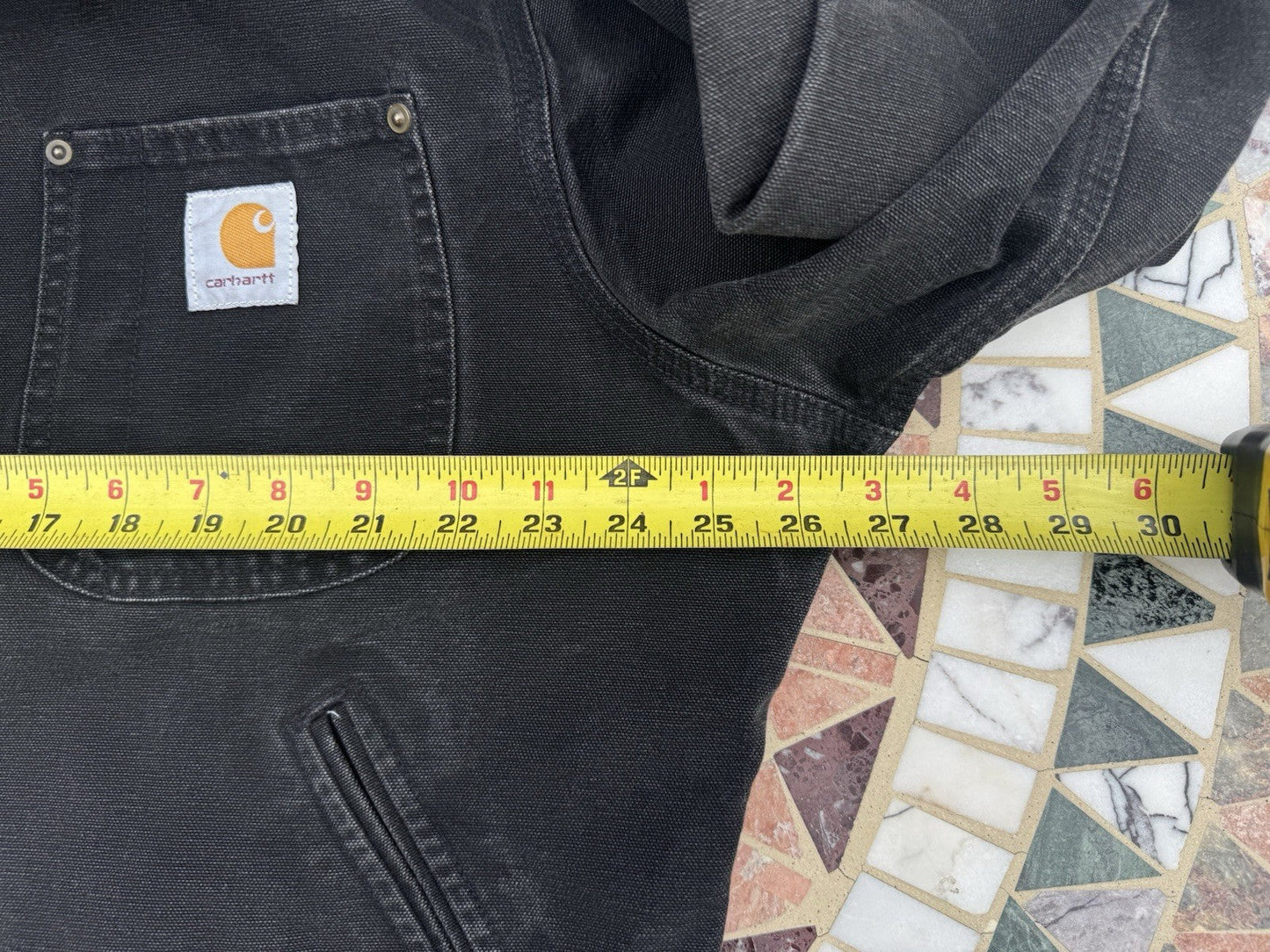 VTG Carhartt JU1005 Large Unlined Black Chore Jacket ~ blk detroit l coat