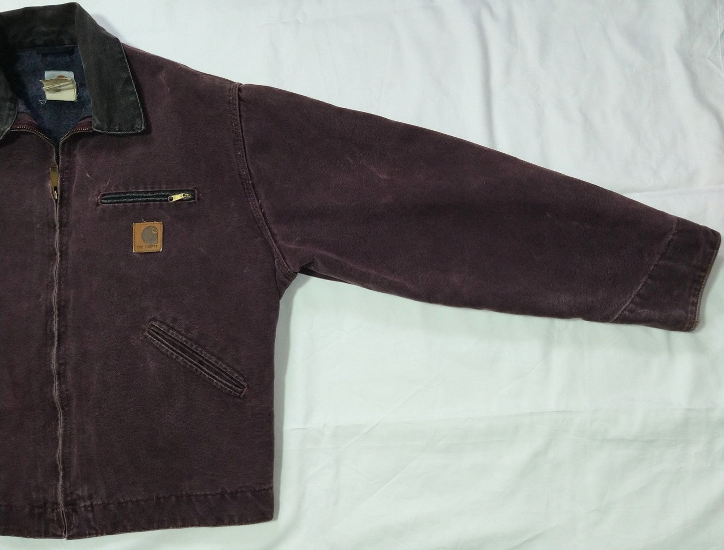 Carhartt Detroit Jacket J97 BRG Burgundy Size L Reg. Blanket Lined USA Made VTG