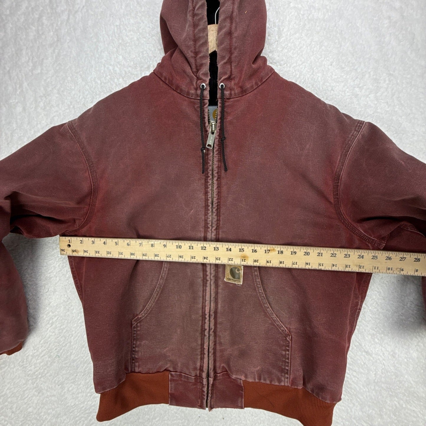 Carhartt Active Jacket Quilt Lined Mens Large J68 BRK Brick Red
