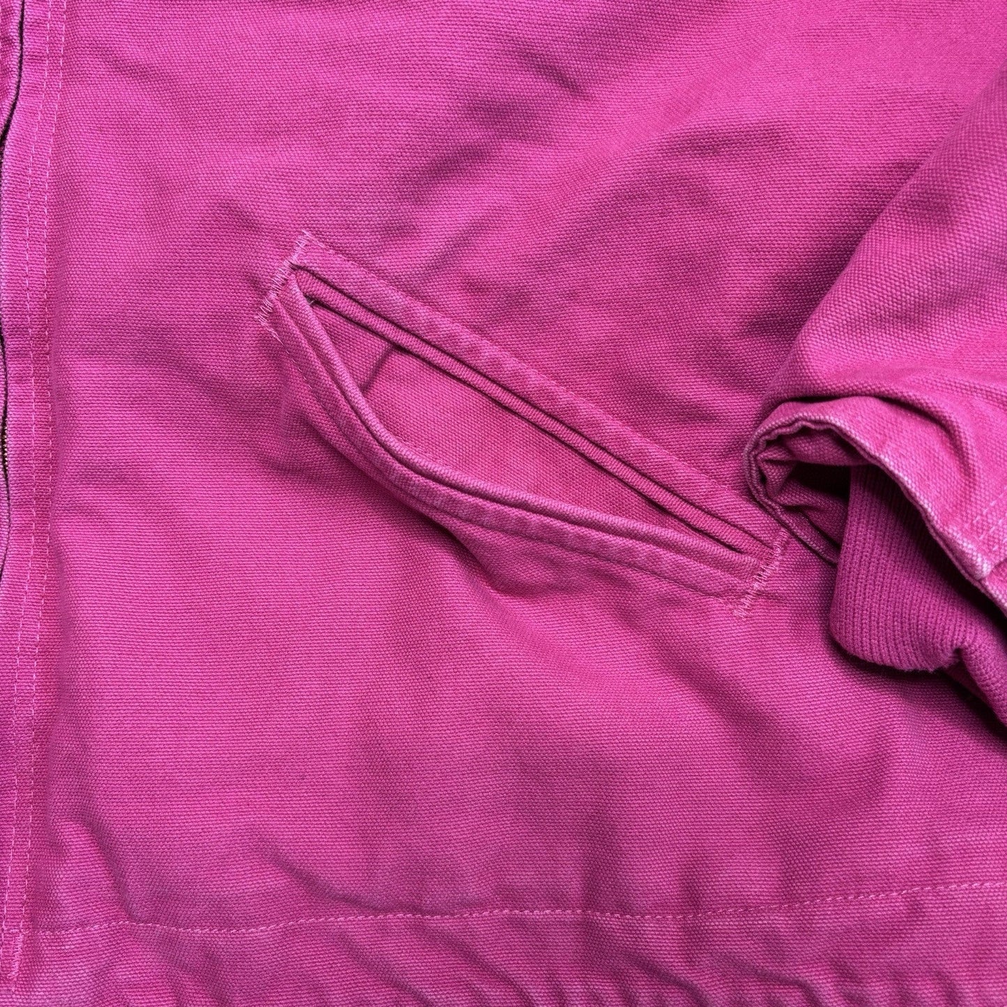 Vintage Carhartt Jacket XXL Pink WJ141 Duck Canvas Quilted Hooded Sherpa Lined