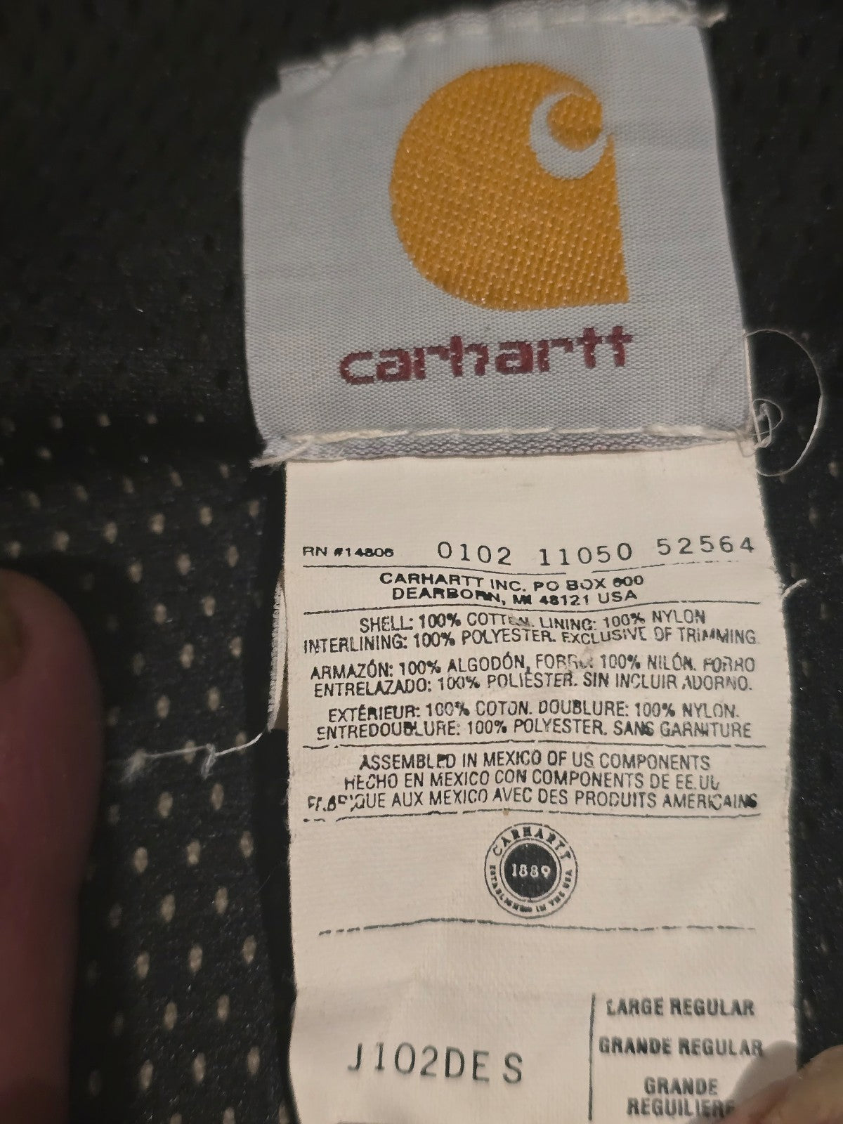 Vintage Carhartt Mens Work Jacket Large Y2K J102 Desert Distress Santa Fe Canvas
