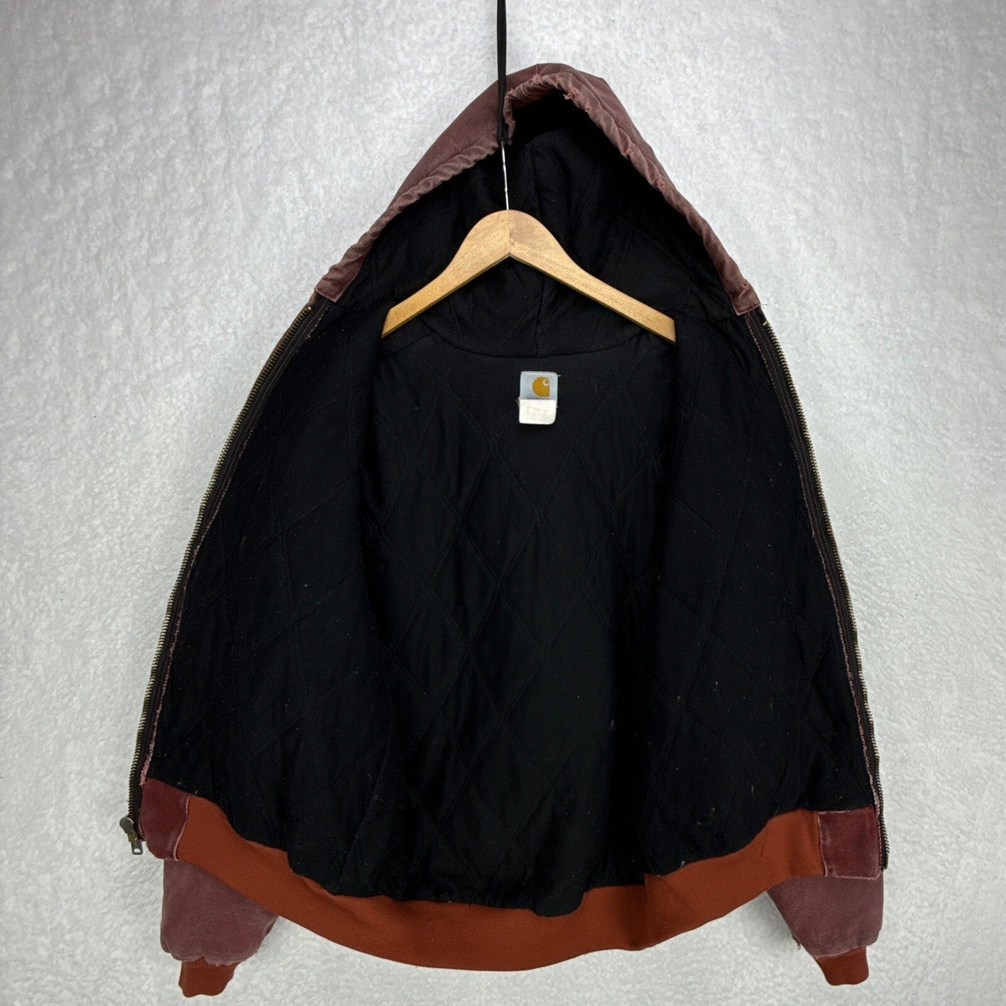 Carhartt Active Jacket Quilt Lined Mens Large J68 BRK Brick Red
