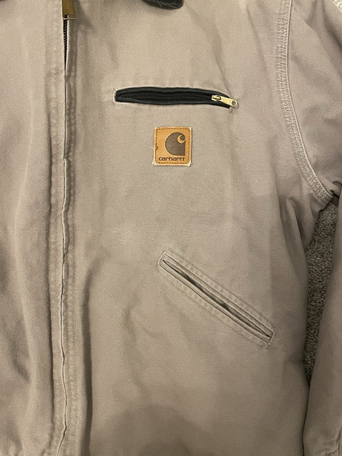 Carhartt Vintage Cement Grey Detroit Jacket J76 CMT Washed Sandstone Duck Large
