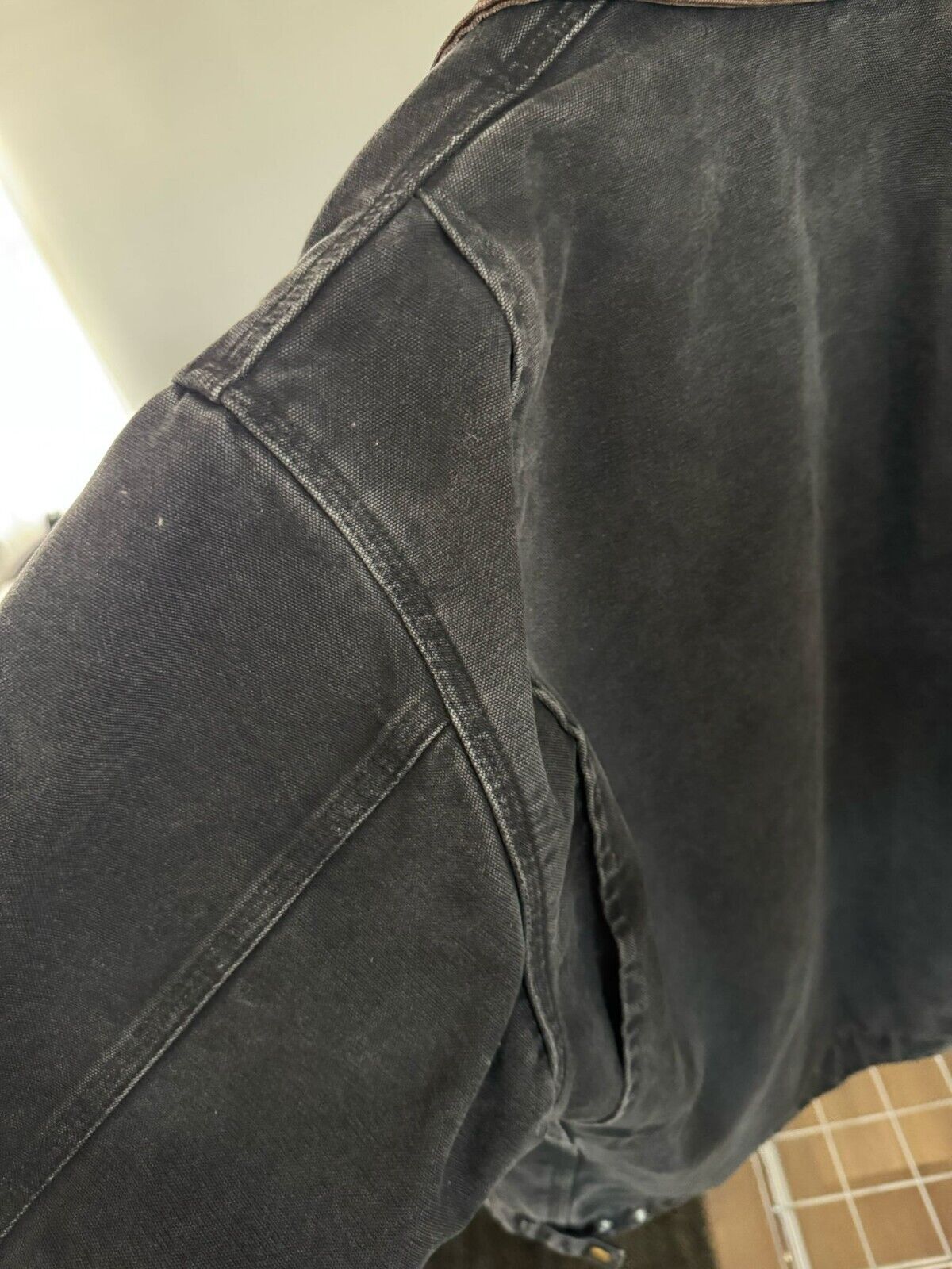 Vintage Carhartt Detroit Jacket J97 BLK Black Blanket-Lined Mens L Tall