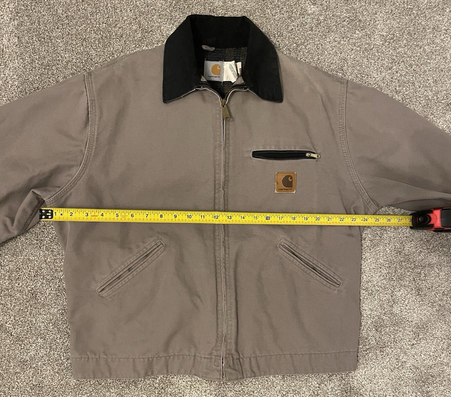 Carhartt Vintage Cement Grey Detroit Jacket J76 CMT Washed Sandstone Duck Large