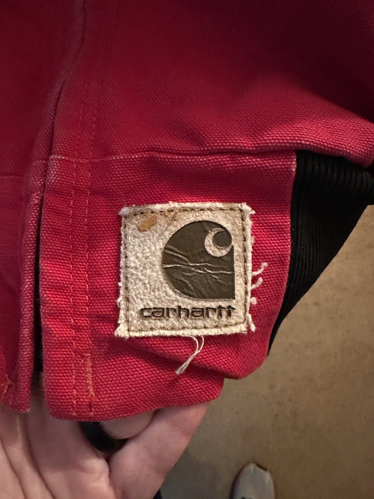 Vintage 90s Carhartt Western Aztec Canvas Hooded Coat Jacket J78RED Mens Sz 2XL