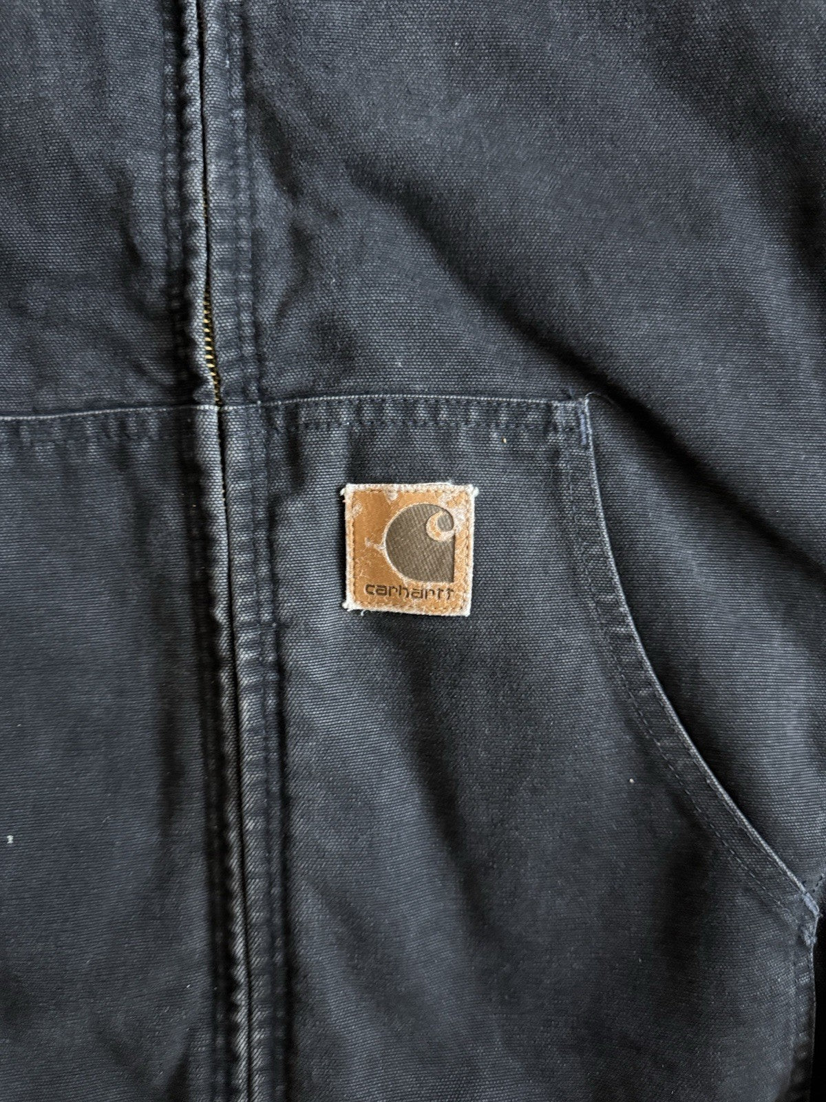 Vintage Carhartt J06 Jacket Mens Large Onyx Black Quilted Lined 90s USA Workwear