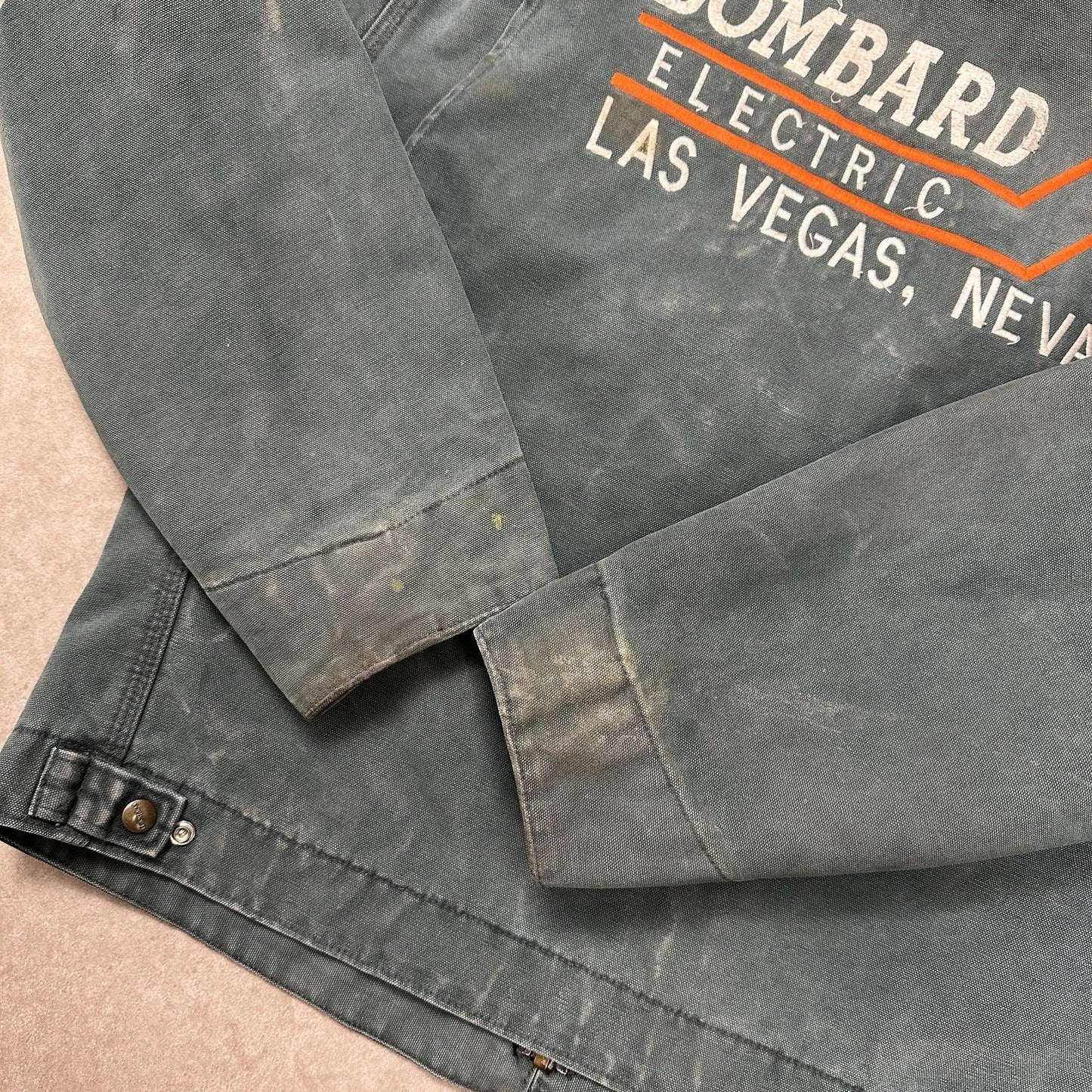 90s large Carhartt Detroit Jacket RARE J43 HTG Hunter Green Plaid Lined