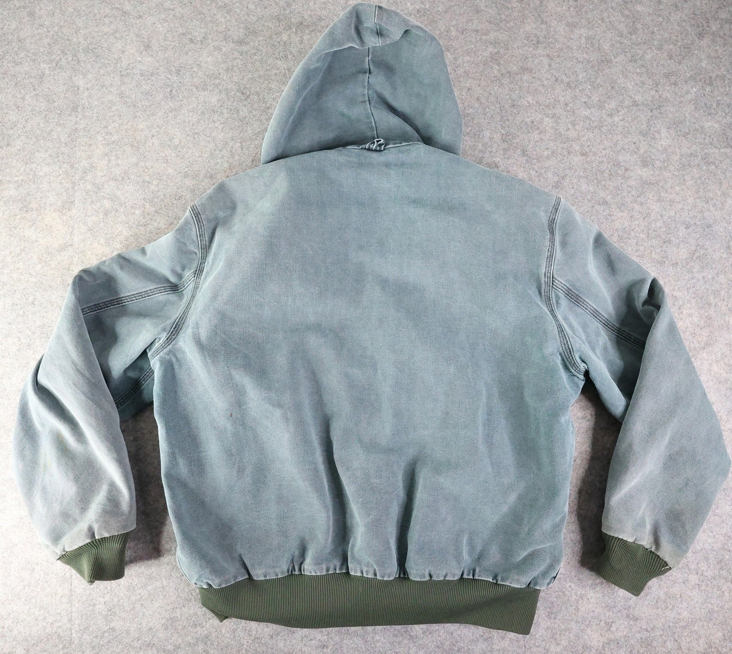 Vintage Carhartt Jacket Mens Large Blue Hooded Workwear Faded Distressed Chore