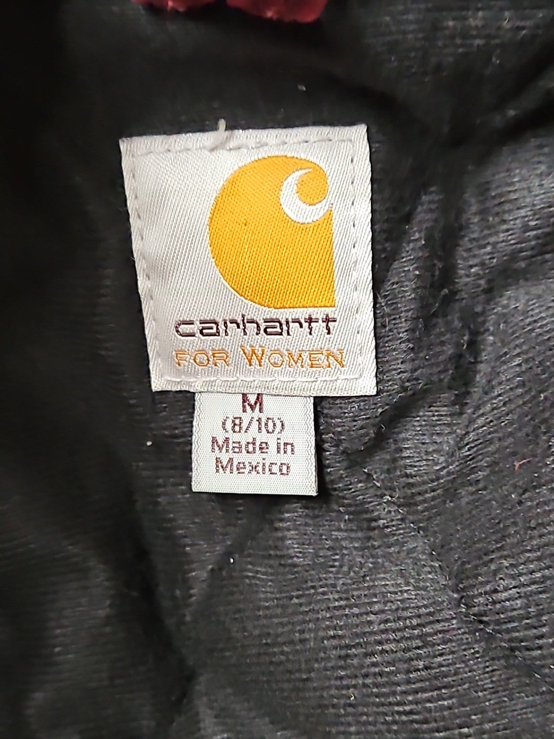 Carhartt Jacket Duck Canvas Hooded Quilt Lined Workwear WJ130 648 Womens 8/10