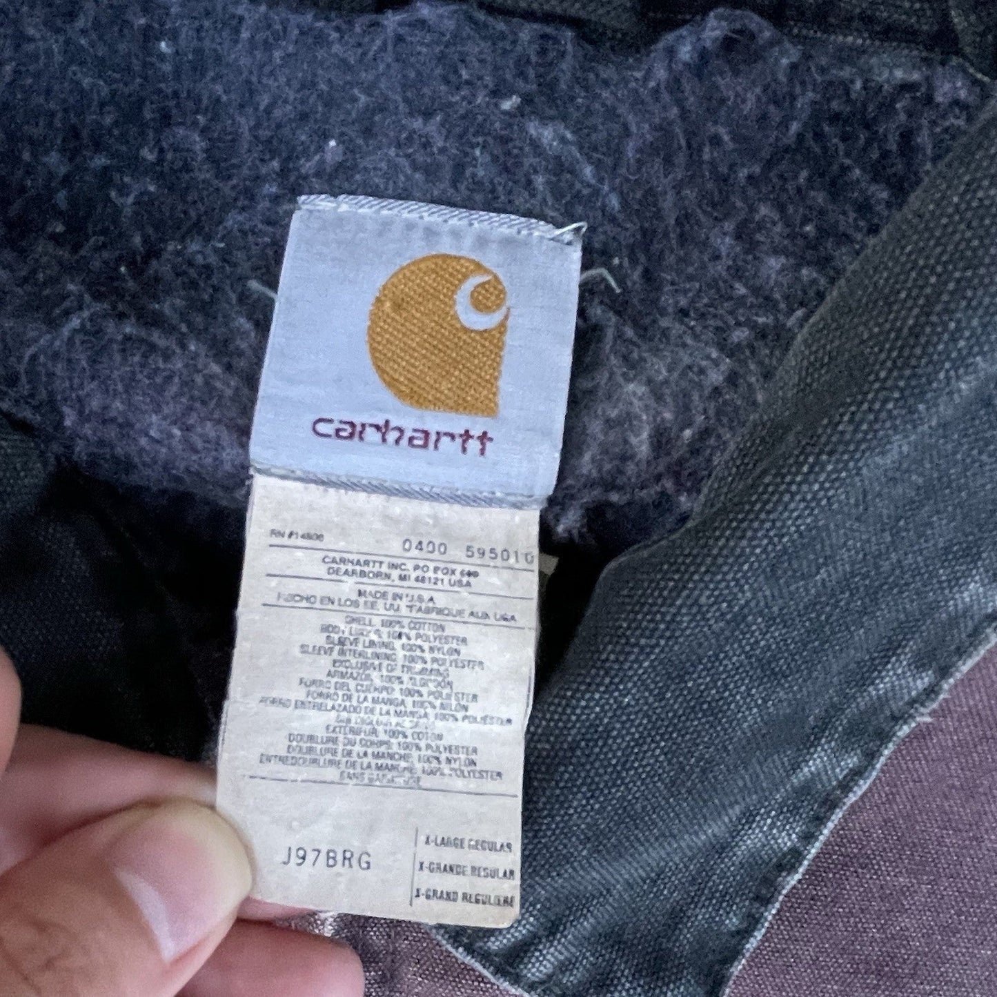 Carhartt Detroit J97 Brg Wine Burgundy Purple Vintage Faded Jacket Coat XL USA