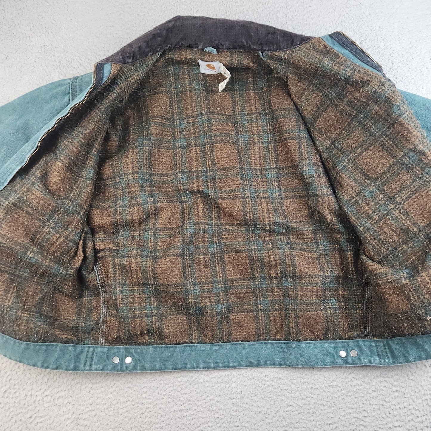 VTG Carhartt Detroit Jacket J43 HTG Hunter Green Large Regular USA Union 1998