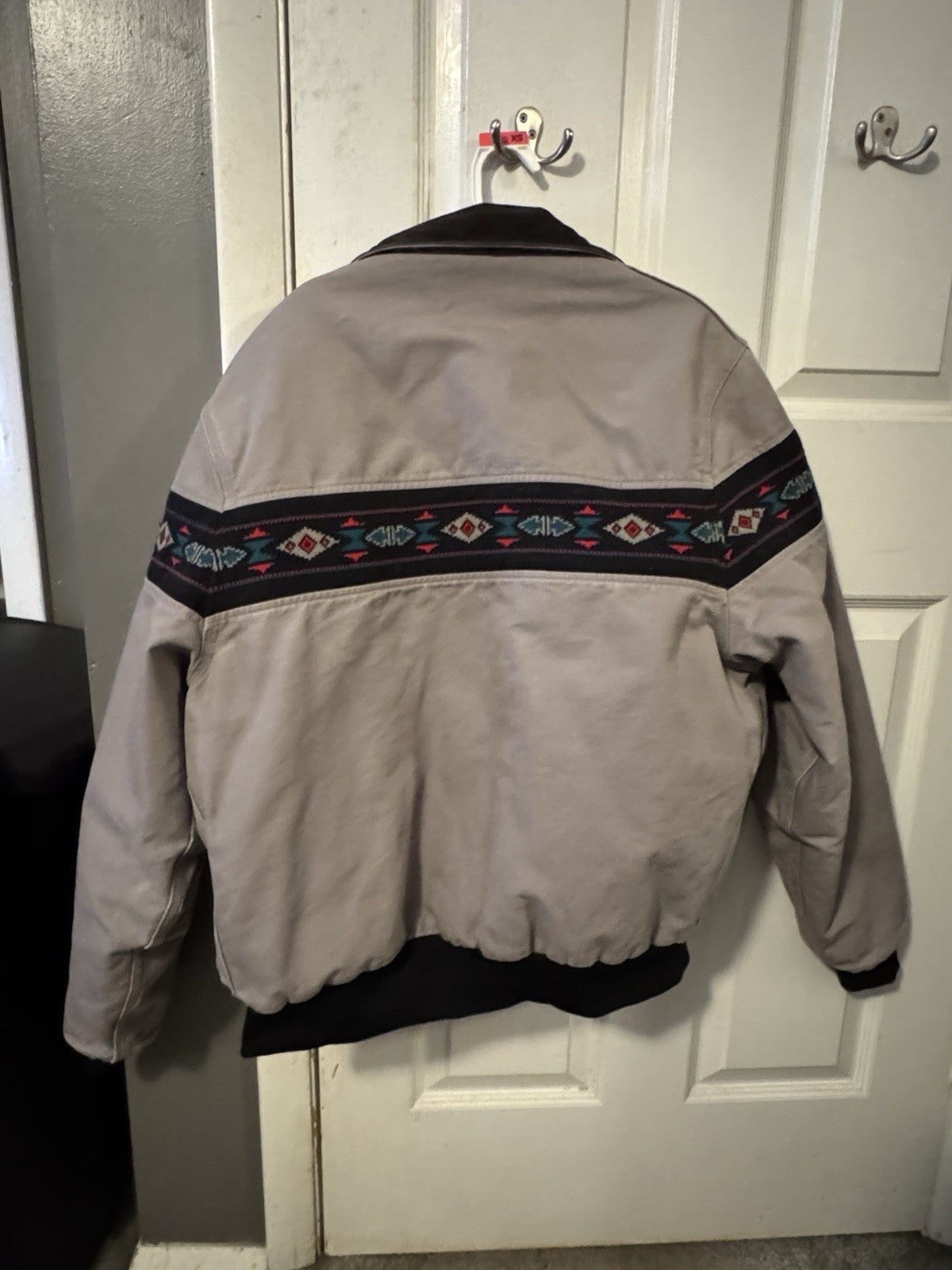 VTG 90s Carhartt SANTA FE Jacket AZTEC J77CMT Gray Large (L) Clean