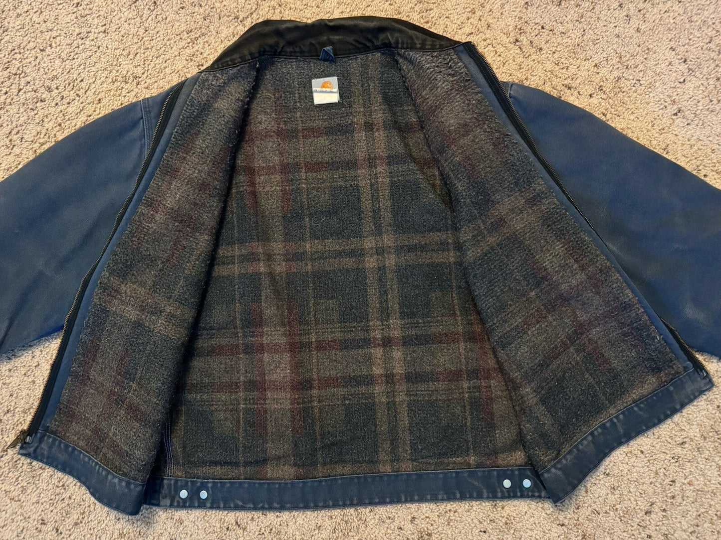 Vintage Carhartt J65 BLU Detroit Jacket blue Size XL RARE Blanket Lined
