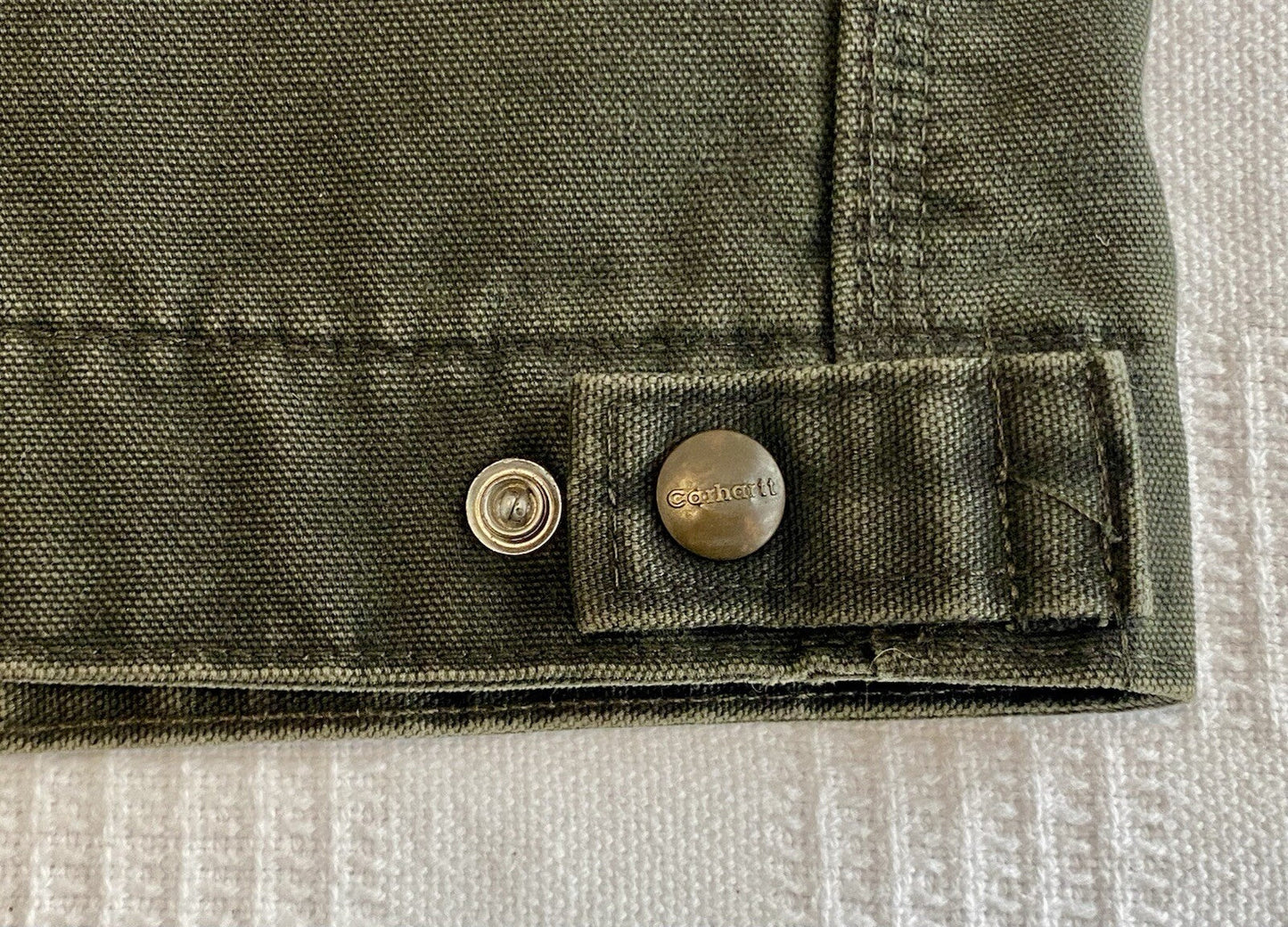 VTG Carhartt Detroit Blanket-Lined Jacket # J97 MOS Moss Green, Men’s Size XL.