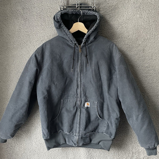 Carhartt Jacket Quilt Lined Womens Large WJ130 STM Gray Black 14086