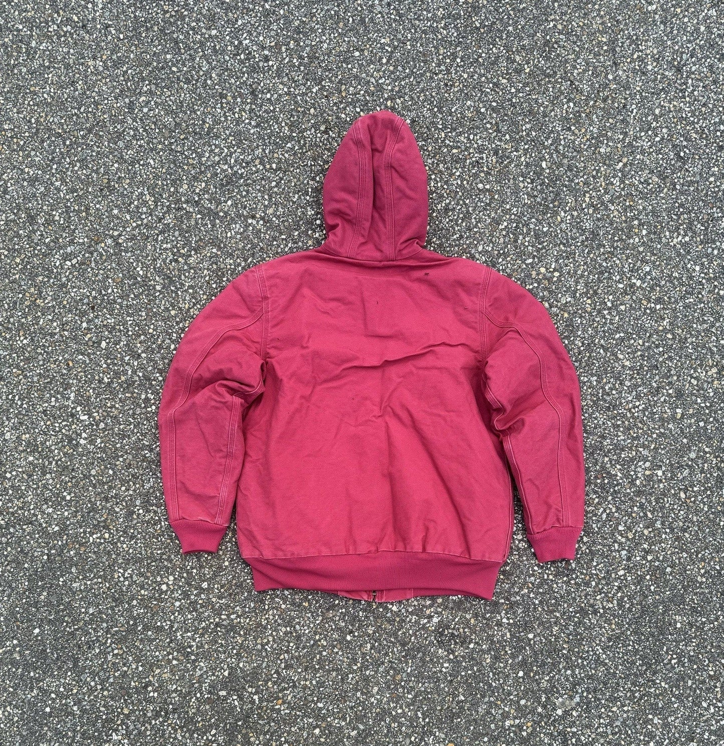 Vintage Carhartt Hooded Canvas Zip Up Jacket Women’s Size L Pink Active Vtg